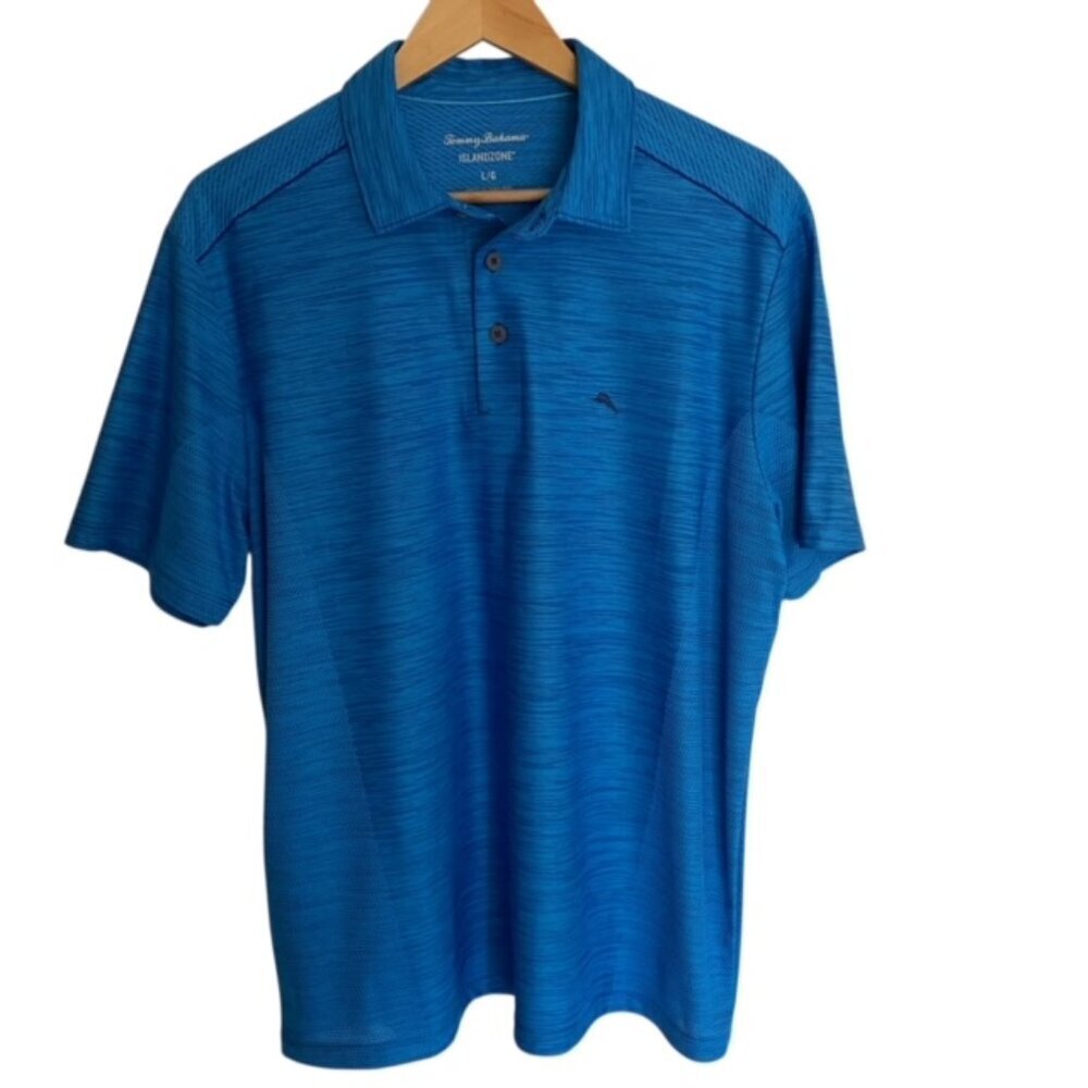 Tommy Bahama Blue Island Zone Palm Coast Polo Shirt Large